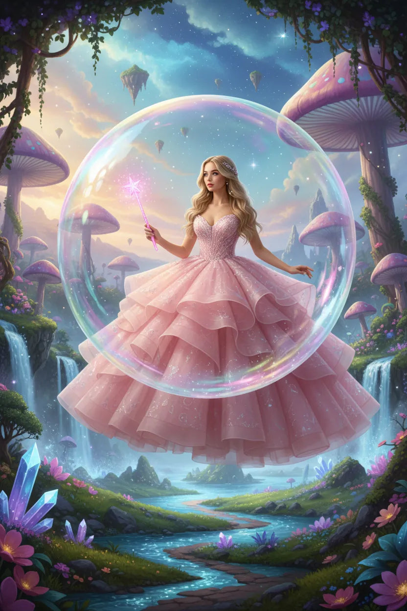GLINDA DRESS: Enchanting Pink Elegance
