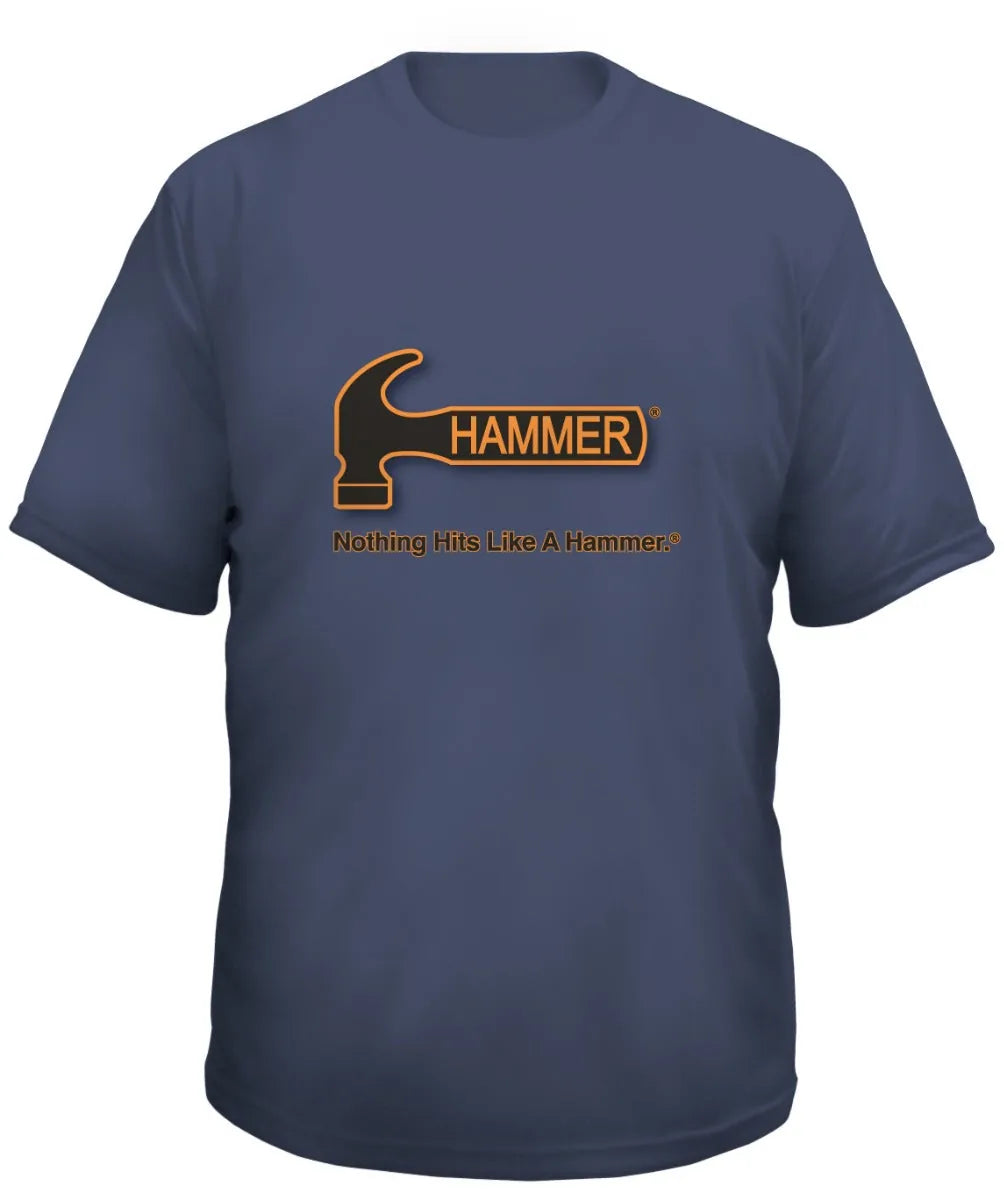 Hammer Indigo Gray Cotton T-Shirt with Color Logo