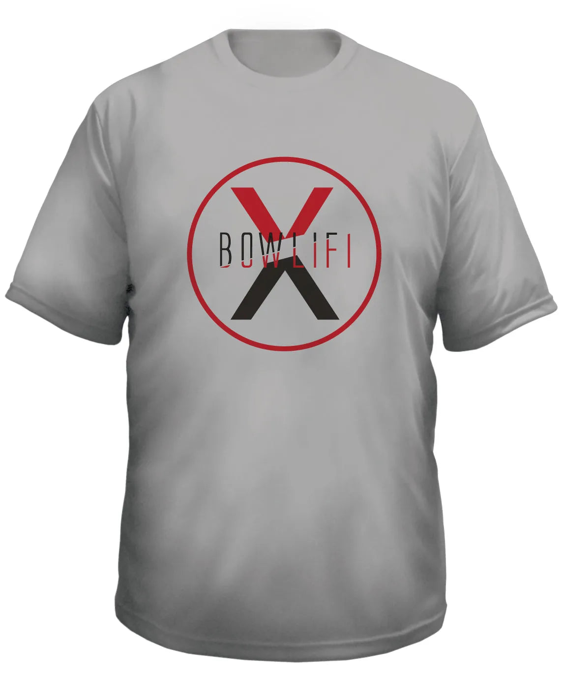Bowlifi Light Gray Cotton T-Shirt with Color Logo
