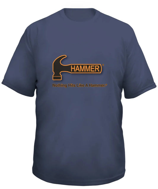 Hammer Indigo Gray Cotton T-Shirt with Color Logo