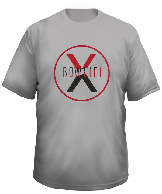 Bowlifi Light Gray Cotton T-Shirt with Color Logo